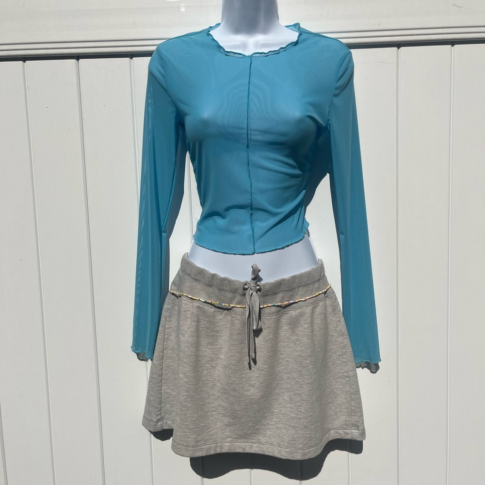 NWOT Blue Skater Crop Top, Cargo Style (s-m)